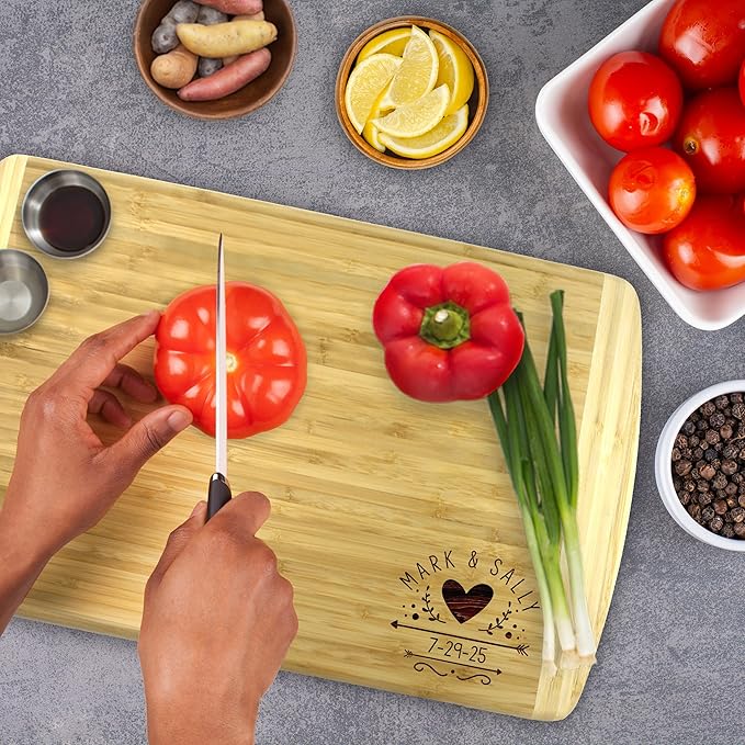 My Personal Memories Premium Personalized Bamboo Cutting Board - Custom Engraved Gift for Couples, Home, Wedding