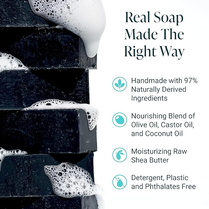 The Bubble Factory Handmade Soap, All Natural Soap for Women & Men, Hand, Bath & Body Natural Bar Soap, Vegan, Palm Oil Free, Made in USA with Shea Butter + Essential Oils, Tea Tree Mint, Single