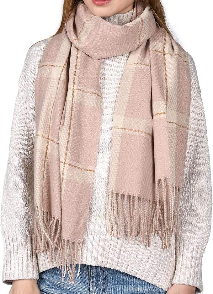 FURTALK Winter Scarf for Women Shawl Soft Tassel Plaid Large Oversized Scarves Wraps