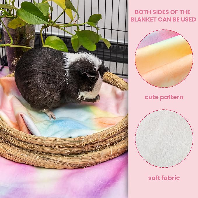 Guinea Pig Cage Mat - 3 Pack 19.2"*24" Waterproof Small Animal Bedding Accessories for Guinea Pig Rat Hamster Chinchilla Hedgehog Rabbit Ferret- Washable Soft Fleece Pet Cage Liner Blankets