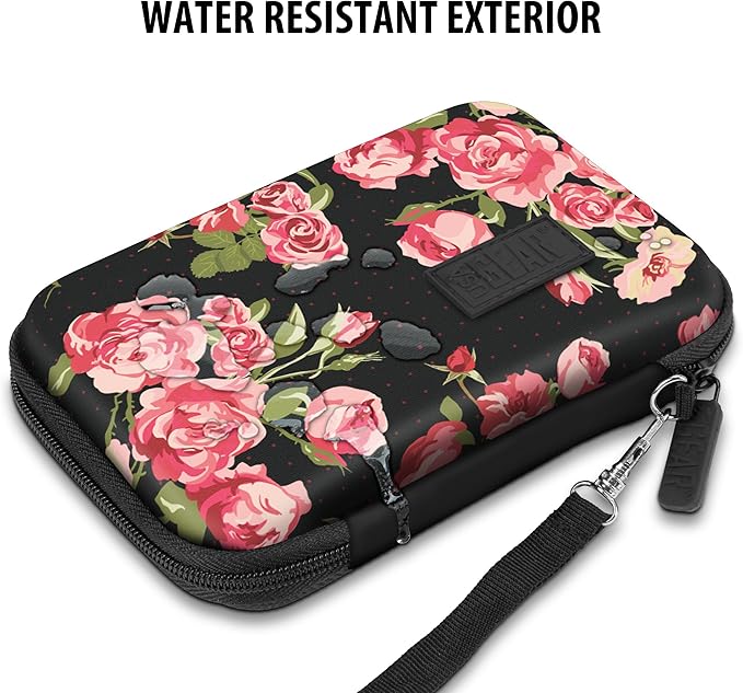 USA Gear Portable WiFi Hotspot for Travel Carrying Case - Internet Booster Case with Wrist Strap Compatible with 4G LTE Wi-Fi Mobile Hotspots from Verizon Orbic, Netgear, Huawei, GlocalMe - Floral
