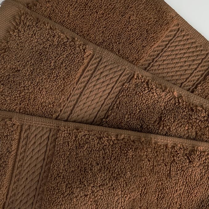 BLUENILEMILLS Madison Egyptian Cotton Towels, Towel Set for Bathroom, Shower, Hotel, Plush, 900 GSM, Highly Absorbent and Ultra-Soft Towels, Bath Essentials, 8 Piece Assorted Towel Set, Chocolate