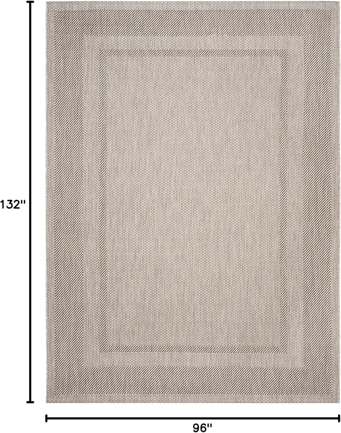 SAFAVIEH Courtyard Collection 8' x 11' Beige/Brown CY8477 Indoor/ Outdoor Waterproof Easy-Cleaning Patio Backyard Mudroom Area-Rug