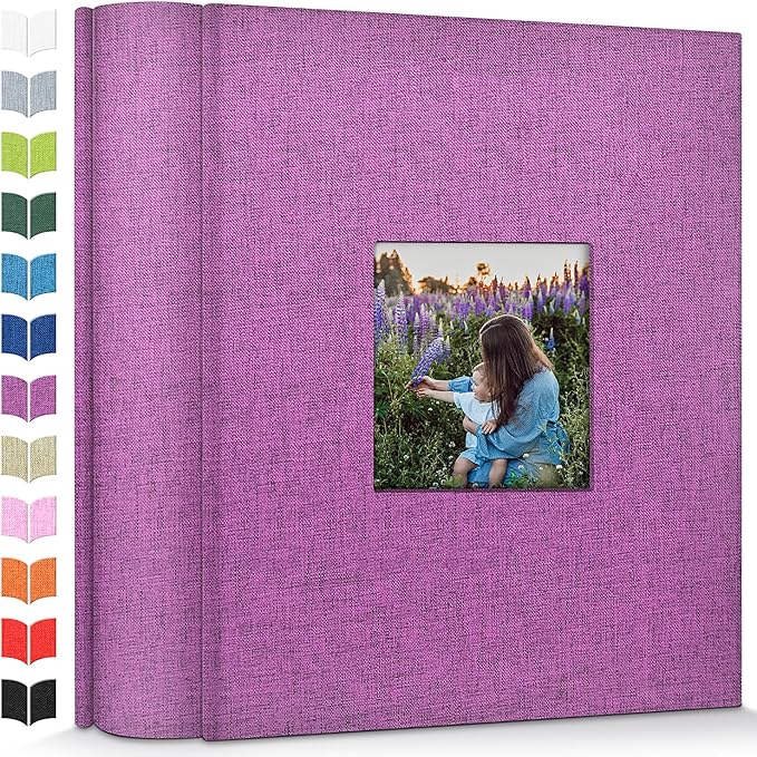 Photo Album 4x6 with 1000 Pockets,Slip-in Picture Albums,Linen Cover Memory Book with Front Window,White Page Vertical Photo Book for Wedding,Family,Anniversare,Baby,Vacation