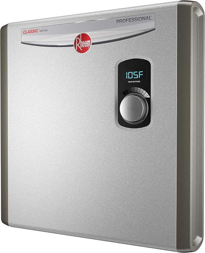 Rheem RTEX-24 24kW 240V Electric Tankless Water Heater, Gray