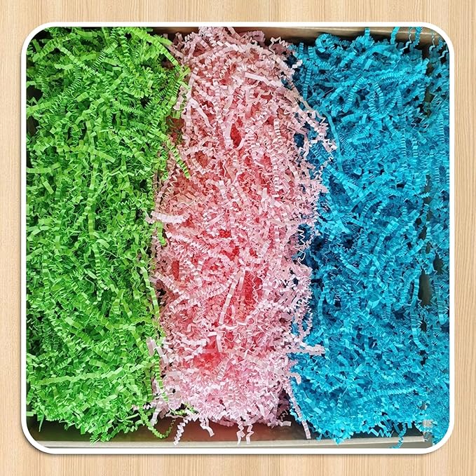 2 LB Deep Blue Crinkle Cut Paper Shred Filler Great for Gift Wrapping, Deep Blue Basket Fillers, Birthday, Gift Wrapping, Anniversary, Halloween Thanksgiving Christmas Party Decor Filling Supplies