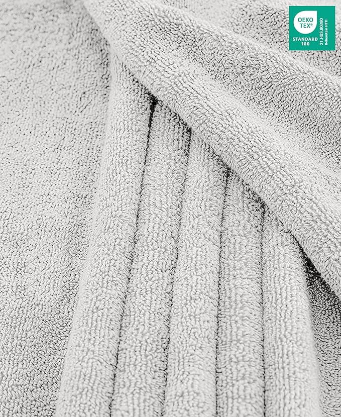 American Soft Linen Oversized Bath Sheet 40x80 Extra Large for Bathroom, 600 GSM 100% Cotton Turkish Jumbo Bathsheet Towels for Adults, Silver Gray Bath Sheet