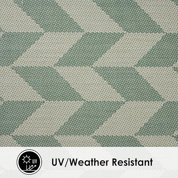Nicole Miller New York Patio Country Calla Contemporary Herringbone Indoor/Outdoor Area Rug, Beige/Green, 5'2"x7'2"