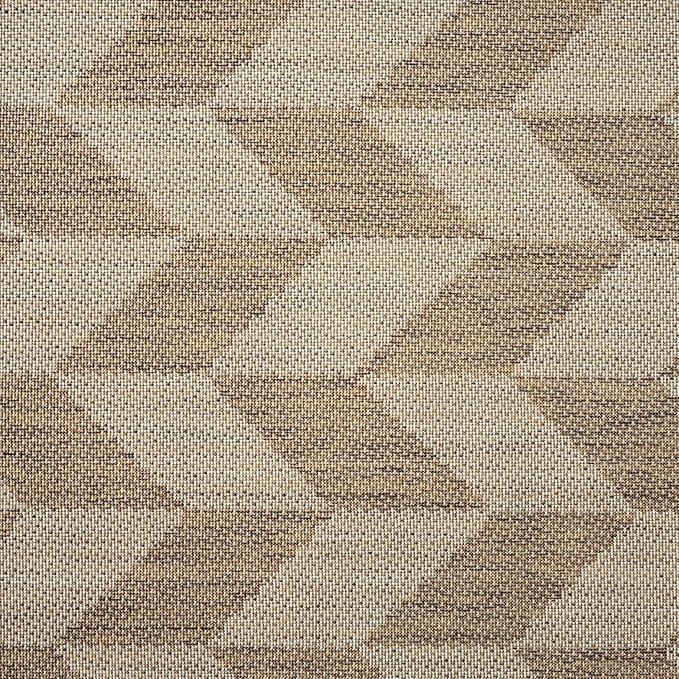 Nicole Miller New York Patio Country Calla Contemporary Herringbone Indoor/Outdoor Area Rug, Brown/Beige, 6'6"x9'2"