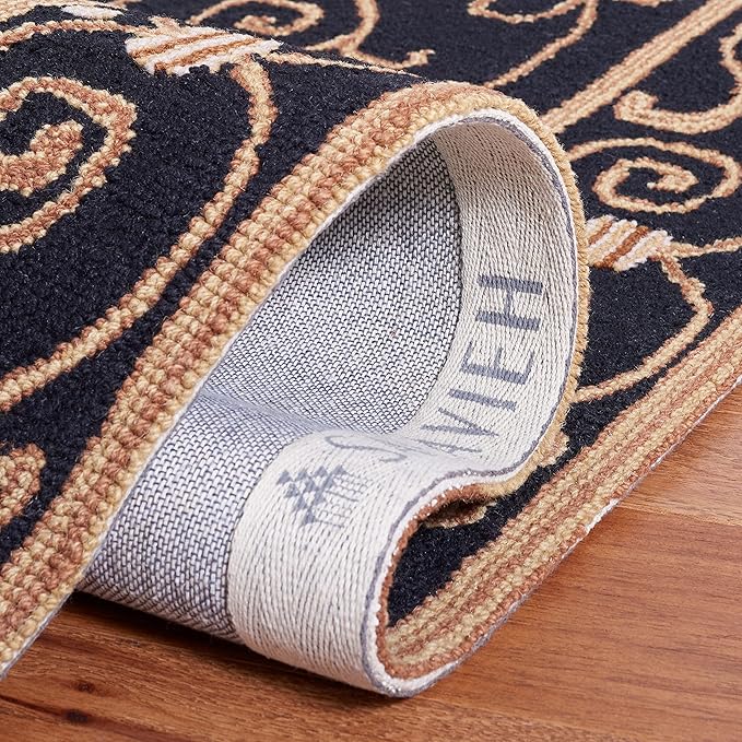 SAFAVIEH Washable Rug Outdoor Courtyard Collection - 2'3" x 8' Runner, Beige & Gold, Non-Shedding & Easy Cleaning, Ideal for Patio, Entryway, Mudroom, Hallway, Kitchen (CY6104-23612)