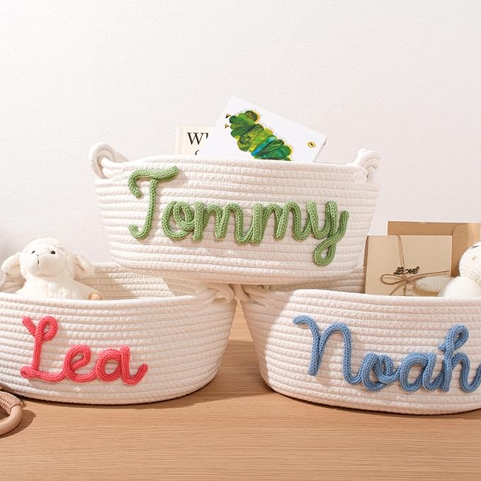 Personalized Handmade Baby Basket | Unique Keepsake Gift for Baby Showers & Easter | Toy & Clothing Storage