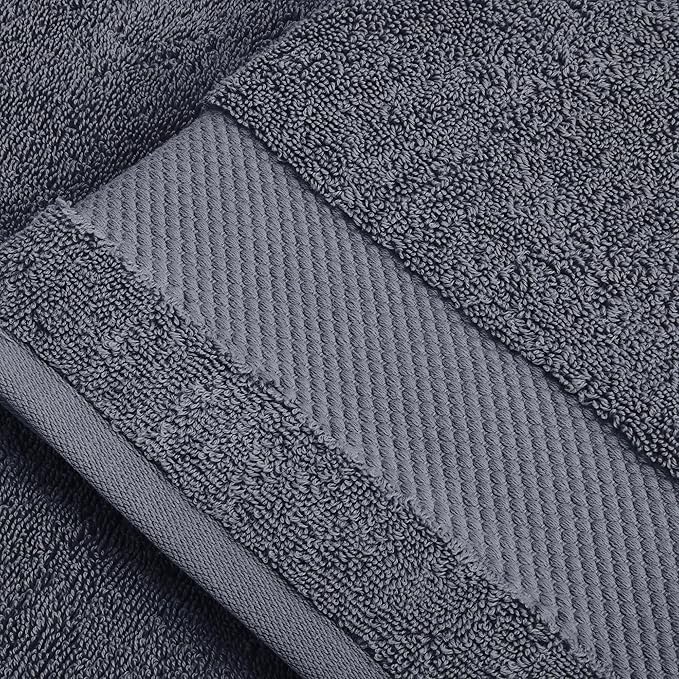 BIOWEAVES 100% Organic Cotton Bath Sheet Set of 2 | Soft Oversized Bath Towels | 700 GSM Premium Bath Towel Sheet Set GOTS Certified - Charcoal