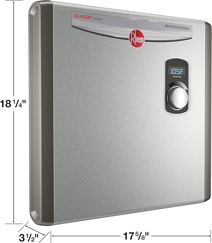 Rheem RTEX-24 24kW 240V Electric Tankless Water Heater, Gray