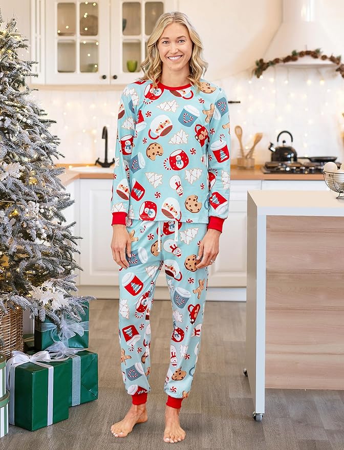 PATPAT Christmas Family Matching Pajama Sets Includes Christmas Socks - Perfect for Family Photos & Holiday Celebrations
