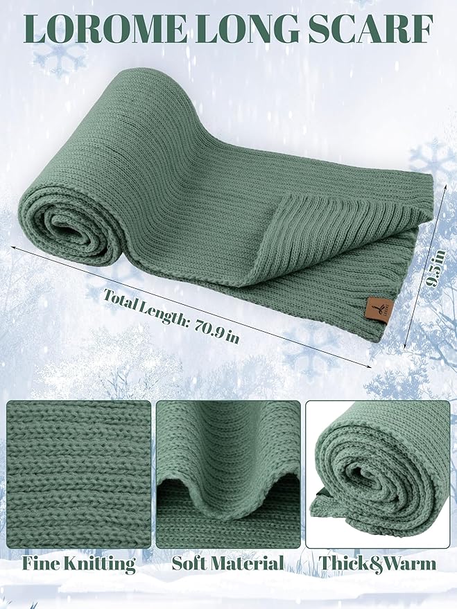 LOROME Women Winter Beanie Hat Scarf Gloves Set, Fleece Knitted Pompom Hat Warm Neck Scarf Touchscreen Gloves Winter Gift