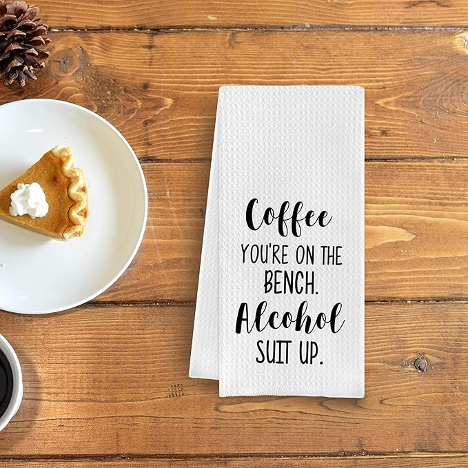 Coffee Kitchen Dish Towels - Sarcastic Coffee Bar Towels, 16 X 24 Inches (Chenille)