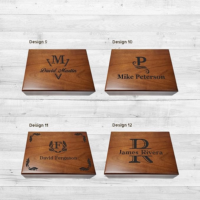 Personalized Keepsake Box | Walnut Wooden Memory Box Gift for Anniversary, Wedding, Valentine, Birthday, Baby Shower, Groomsman | Handmade Keepsake Storage Organizer | Engraved Name Box