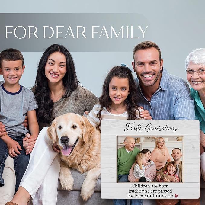 Four Generations Picture Frame 5x7, Family Photo Frame, Grandparents Gift Picture Frames, Grandma Grandpa Gift, Gifts for Grandparent, Gifts for Grandma