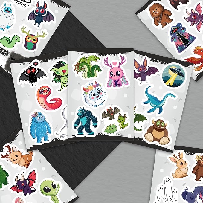100Pcs Cryptid Stickers Waterproof, Decals - Cryptids Gifts, Party Supplies - Gift for Women & Men