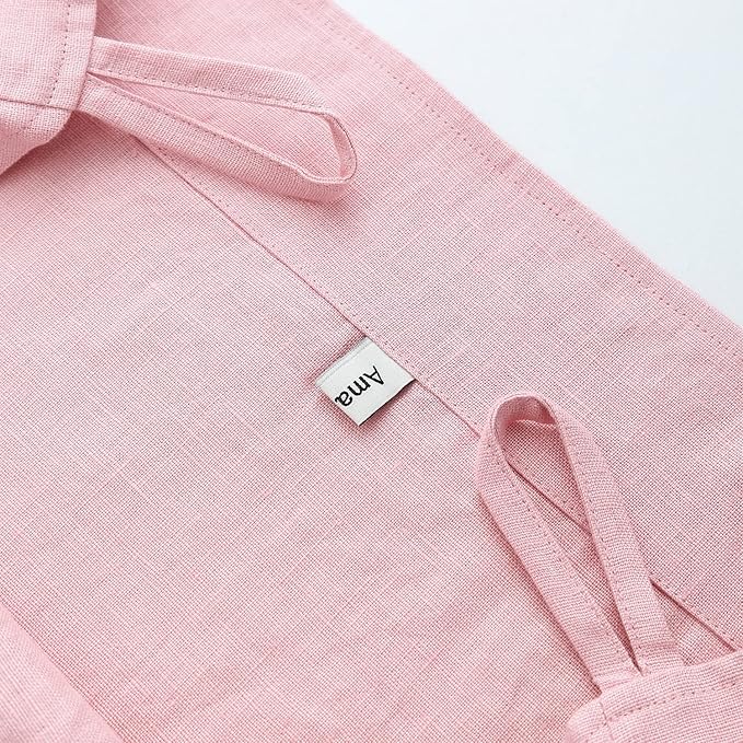 Amazhiyu Pure Linen Over The Door Laundry Hanging Hamper Bag for Holding Dirty Clothes and Saving Space Pink