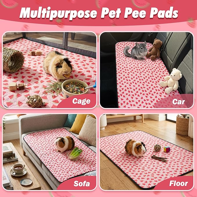 2 PCS Guinea Pig Cage Liner, Reusable Waterproof Guinea Pig Liner, Washable Small Animals Bedding, Super Absorbent Pet Pee Pads Guinea Pig Mats, Rabbit Mats for Cages (24 * 48 inch)