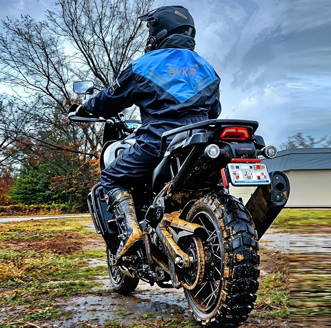 BYKR Waterproof Outdoors Motorcycle Rain Suits for Men & Women Cycling 2-Piece Breathable & Windproof Wet Weather Protection