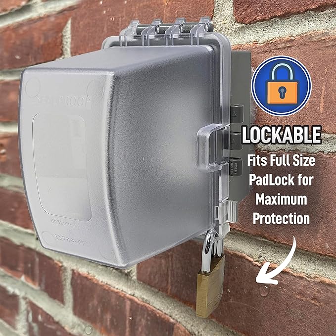 Sealproof 1-Gang Weatherproof In Use Outdoor Outlet Extra Deep Cover | Lockable, UL Extra Duty Compliant, 18 Configurations, Polycarbonate