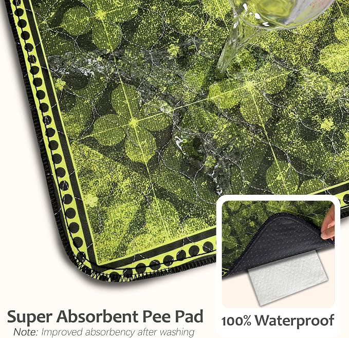 Washable Pee Pads for Dogs, Reusable Puppy Potty Training Pads, Ultra-Absorbent Thick Waterproof Leak-Proof Non-Slip Pads & Mat for Crate, Playpen, Floor, Whelping & Housebreaking , 2 Pack 18"x24"