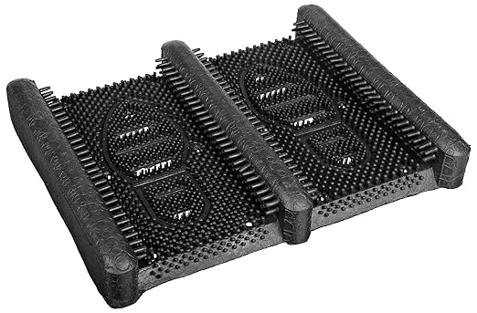 Wearwell 229 Mud Chucker Industrial Boot Scraper with Pliable Scraping Rubber Fingers, for Outdoor Entrances, 12.4" Width x 15.25" Length x 2-3/16" Thickness, Natural Rubber, Black