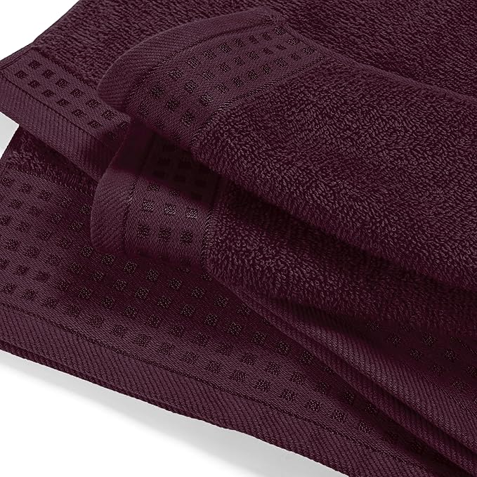 GLAMBURG Ultra Soft 4 Pack Oversized Bath Towel Set 27x54 inches, 100% Cotton Bath Towels, Highly Absorbant Compact Quickdry & Lightweight Towel, Ideal for Gym Travel Camp Pool - Burgundy