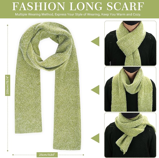 Womens Winter Warm Knit Beanie Hat Touchscreen Gloves Long Neck Scarf Set with Fleece Lined Skull Caps Gifts for Women