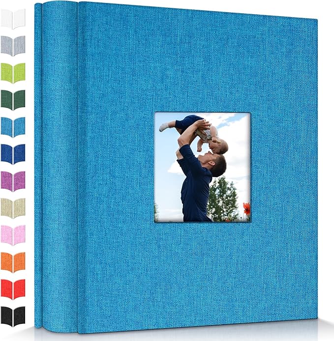 Photo Album 4x6 with 600 Pockets,Slip-in Picture Albums,Linen Cover Memory Book with Front Window,White Page Vertical Photo Book for Wedding,Family,Anniversare,Baby,Vacation