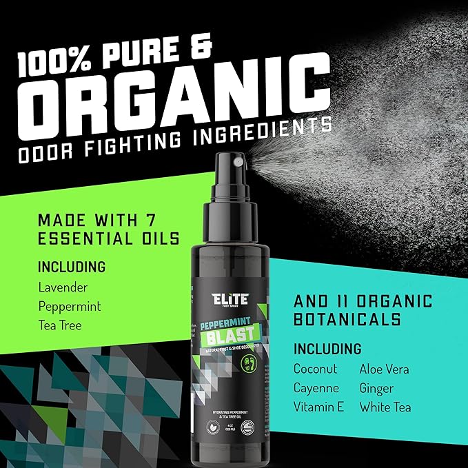 Elite Sportz Shoe Deodorizer - 4 oz Foot Spray and Shoe Odor Eliminator - No More Smelly Shoes or Stinky Feet with our Peppermint Shoe Freshener - Small Gift for Men & Women