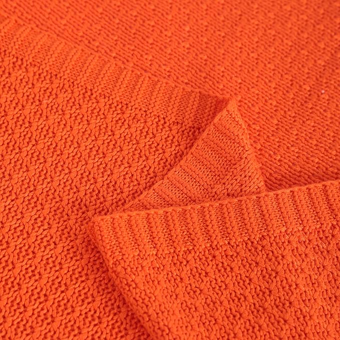 NTBAY Cable Knit Cooling Toddler Blanket, Soft and Breathable Baby Blanket 30x40 Inches Made from Rayon Derived from Bamboo for Crib, Stroller, Nursery, Orange