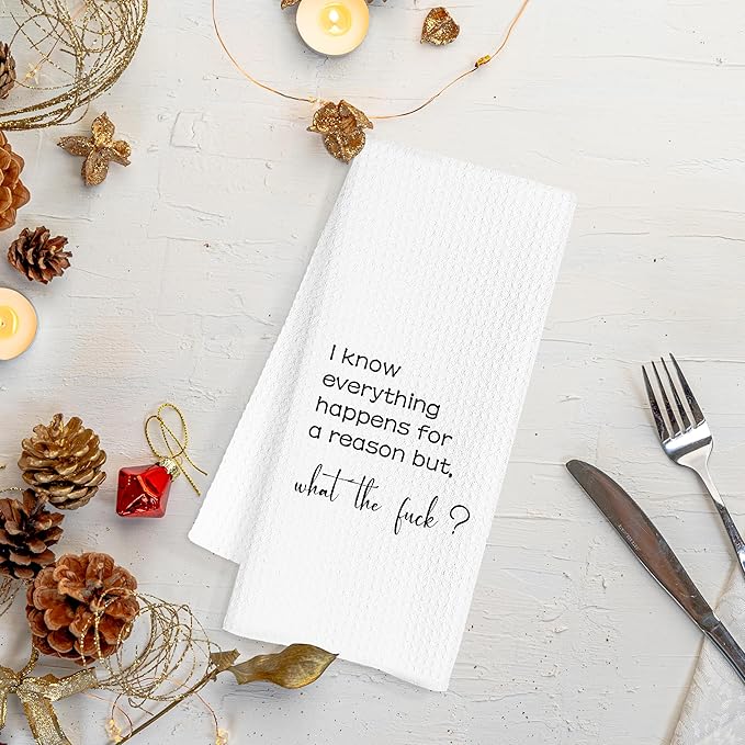 Inner Peace Begins with Four Words Funny Kitchen Towels Adult, Sarcastic Dish Towels Hand Towels, Sarcastic Gifts for Women Men, Funny Kitchen Bathroom Decor, 16x24 Inch