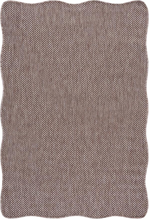 SAFAVIEH Washable Rug Outdoor Courtyard Collection - 5'3" x 7'7", Natural & Black, Non-Shedding & Easy to Clean, Ideal for Patio, Backyard, Mudroom (CY8521-37312)