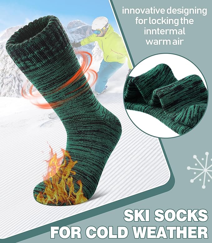LANLEO Women Men Thermal Socks Warm Winter Extra Thick Insulated Heated Ski Crew Boot Socks for Cold Weather