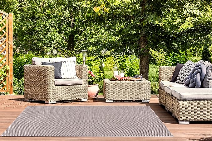 SAFAVIEH Courtyard Collection 6'7" x 9'6" Beige/Brown CY8521 Indoor/ Outdoor Waterproof Easy Cleaning Patio Backyard Area Rug