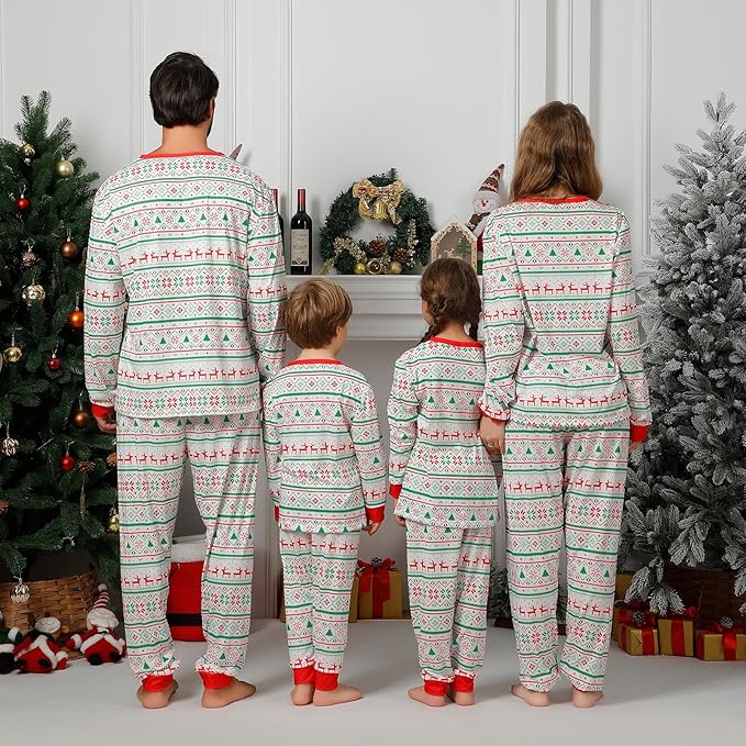 Matching Family Christmas Pajamas Sets, Holiday PJs with Top and Pants, Cute 2 Piece Sleepwear for Couples/Women/Men