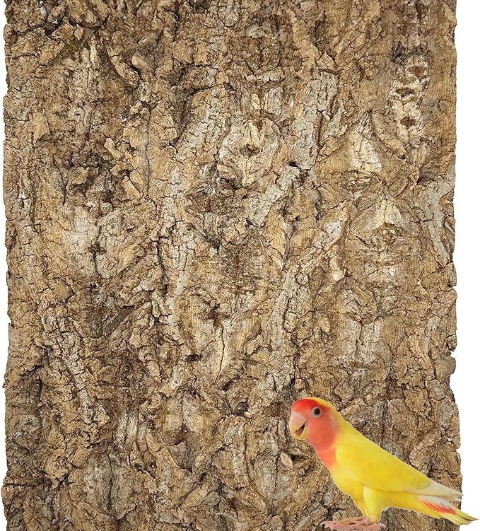 Natural Cork Perch, Bird Cork Seat Boards, Cork Bark Toy, Parrot Chewing Toy Bird Cork Perch Stand for Bird Budgie Parrot Cockatiel Hamster Guinea Pig Rat (1PCS, 30 x 40cm)