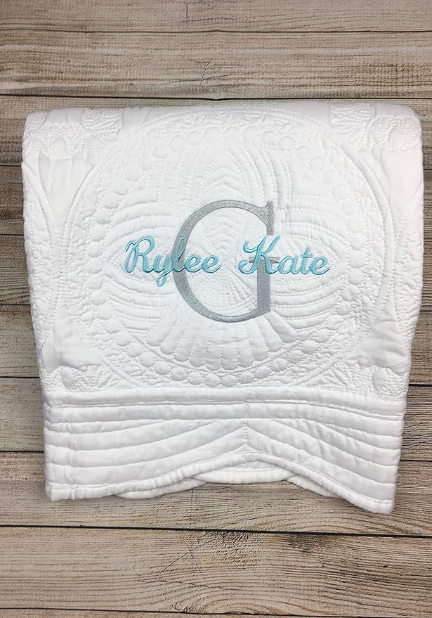 Personalized Baby Quilt, Blankets, Monogrammed Blankets for Kids, Baby Blankets for Girls, Embroidered Baby Gifts, Soft for Toddler Girl or boy, Crib Size