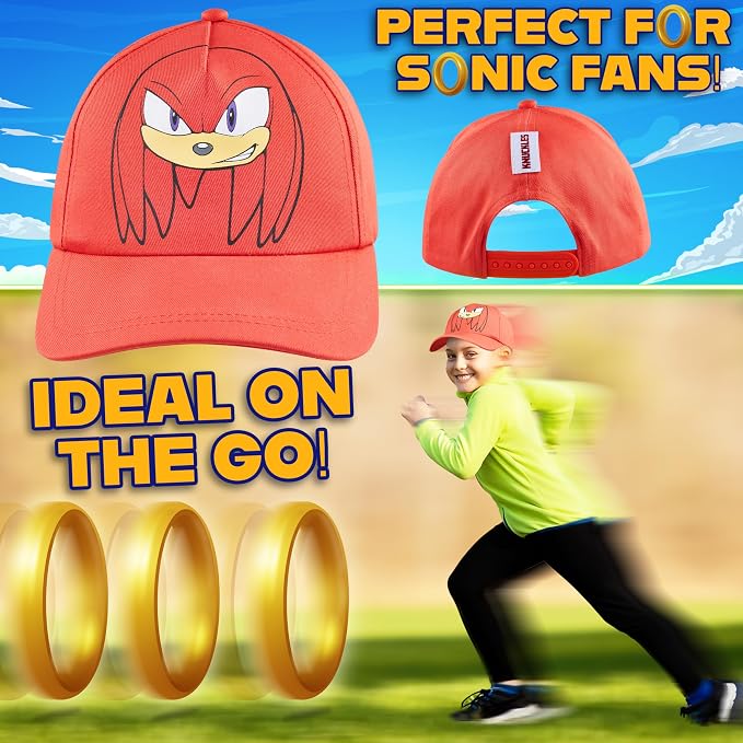 Sonic the Hedgehog Boys Baseball Cap Kids Sun Hat for Summer Beach Outdoor Play Cotton Ball Cap Gifts for Boys