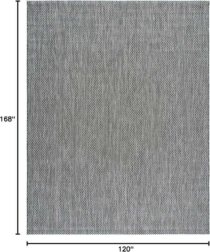 SAFAVIEH Washable Rug Outdoor Courtyard Collection - 10' x 14', Black & Beige, Non-Shedding & Easy Cleaning, Ideal for Patio, Backyard, Mudroom (CY8521-36621)