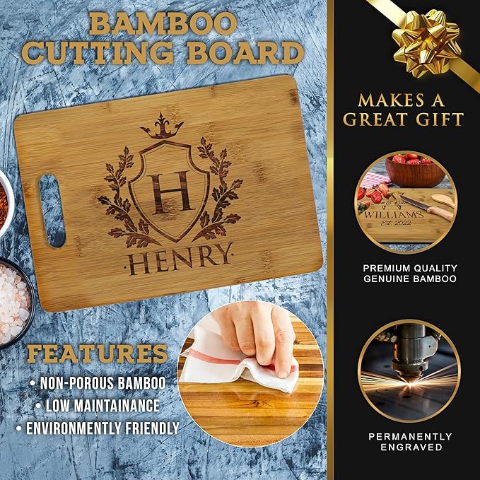 My Personal Memories Custom Personalized Bamboo Wood Cutting Board