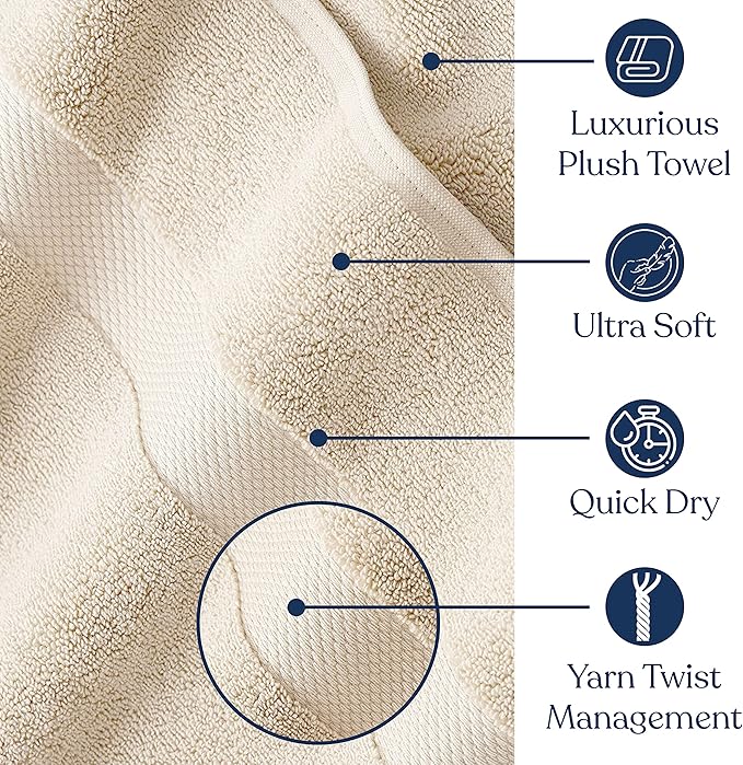 Delara Organic Cotton Luxuriously Plush Bath Sheet | GOTS & Oeko-TEX Certified | Premium Hotel Quality Towels | Feather Touch Technology| 650 GSM Long Staple|Soft, Quick Dry & Ultra-Absorbent 36"x70"