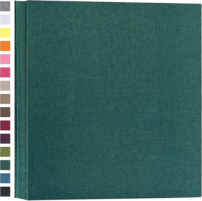 potricher Photo Album for 4x6 600 Photos Linen Cover Extra Large Capacity Picture Book for Family Wedding Anniversary and Baby (Dark Green)