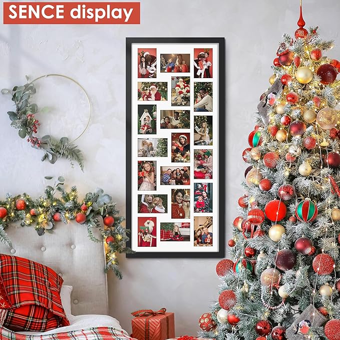 16x38 Collage Picture Frame 4x6 Collage Frame Displays twenty 4x6 inch Photos Available Horizontal Wall Mounting Display and Vertical Black