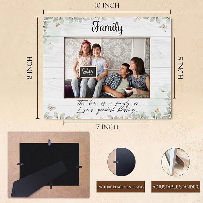 Family Picture Frame 5x7, Family Gifts Photo Frame, Gift for Family, Best Family Gifts, New Home Gifts, House Warming Gifts New Home, Long Distance Family Gifts, Family Gifts Ideas