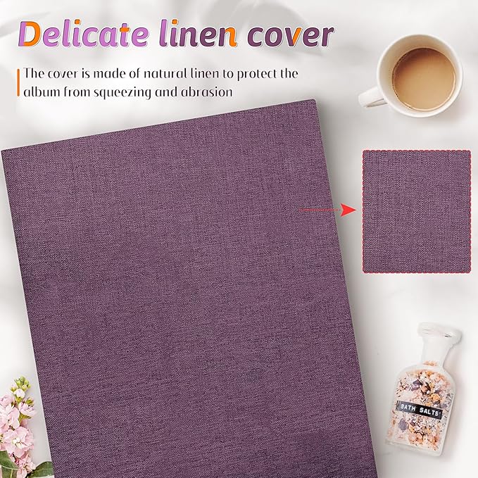 Popotop Photo Album 4x6 600 Pockets for Wedding Gifts,Linen Hardcover Picture Albums for Family Anniversary Baby Vacation Pictures