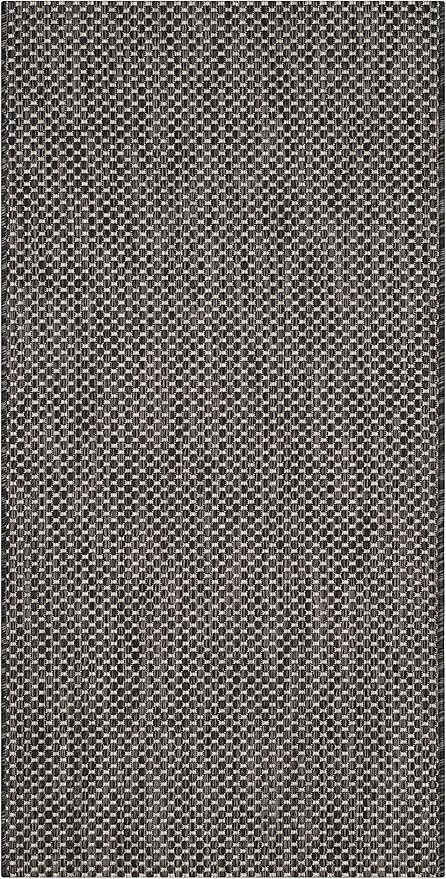 SAFAVIEH Courtyard Collection 2'7' x 5' Black/Beige CY8521 Indoor/ Outdoor Patio Backyard Mudroom Area Rug